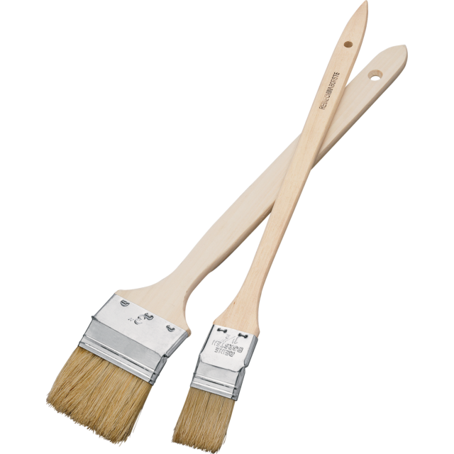 Folienpinsel, gebogen, 1 1/2", langer Holzgriff